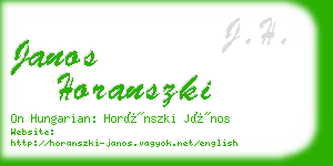 janos horanszki business card